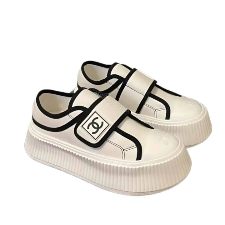 View 1 of Chanel White CC Cap Toe Slipon Sneaker White