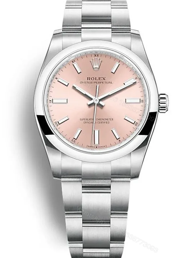 View 1 of Replica Rolex Oyster Perpetual Lady Pink Dial 124200 34 mm