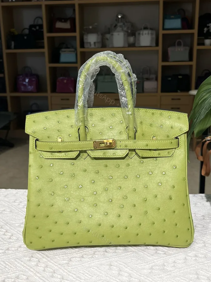 View 1 of Hermes Birkin 25cm Ostrich Leather Gold Hardware