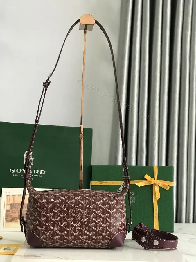 View 1 of Textured Leather Monogram Shoulder Bag, Chic Crossbody Style