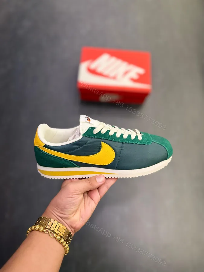 View 1 of FIRST COPY NIKE CORTEZ NYLON GREEN YELLOW FOR MEN