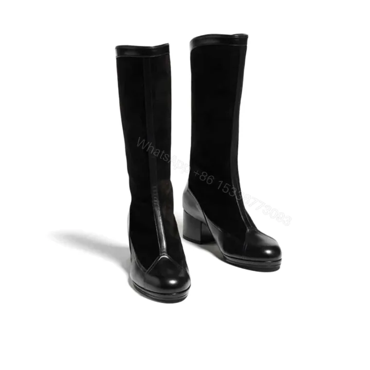 View 1 of CHANEL MÉTIERS DART HIGH BOOTS BLACK G46591 B21102 94305