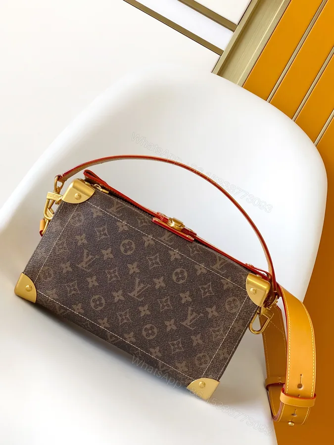 View 1 of LV 高仿 Petite Malle Monogram 拼色鏈條手提包