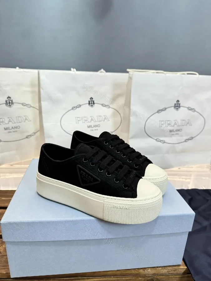 View 1 of Black Canvas Platform Sneaker - Luxe Streetwear Style, Comfortable