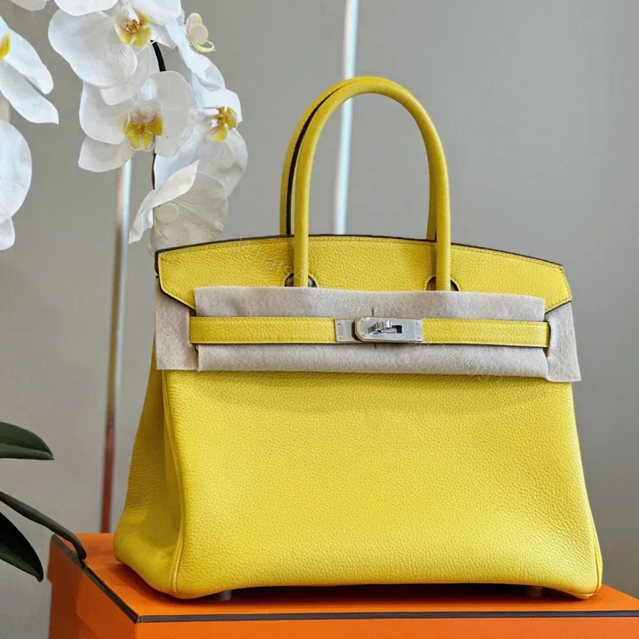 View 1 of Hermes Birkin 30 Amber Yellow Palladium Hardware
