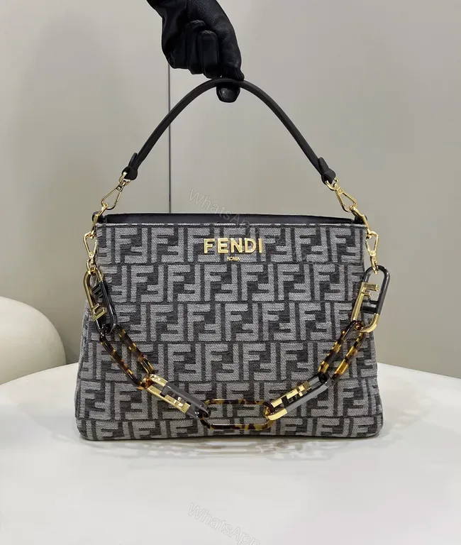 View 1 of Patterned Luxury Handbag with Gold-Accent Hardware