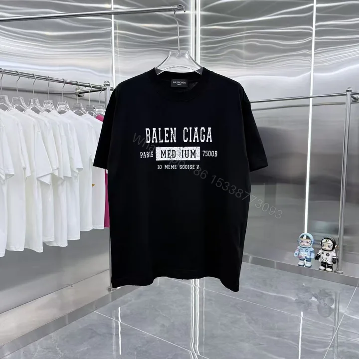 View 1 of Balenciaga 一比一 男款 MEDIUM字母短袖T恤 潮流街頭設計上衣