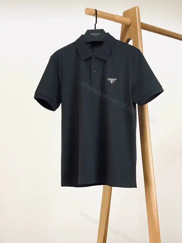 View 1 of Dark Navy Polo Shirt Ribbed Collar Modern Fit Logo Detail