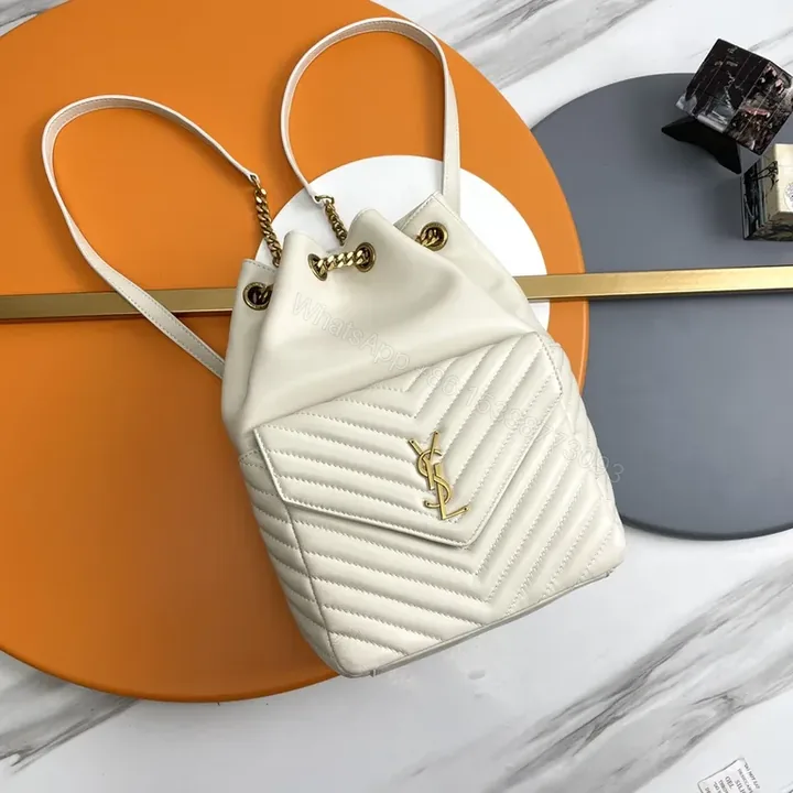 View 1 of Chic Quilted Backpack with Gold Emblem â€“ Modern Luxury Backpack