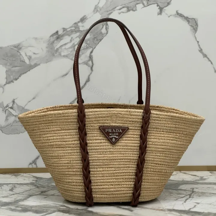 View 1 of PRADA Braided Handle Basket Bag