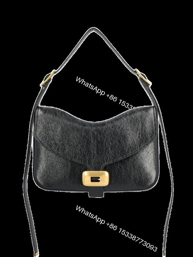 View 1 of Balenciaga Replica Clicca Medium Black Leather Shoulder Bag
