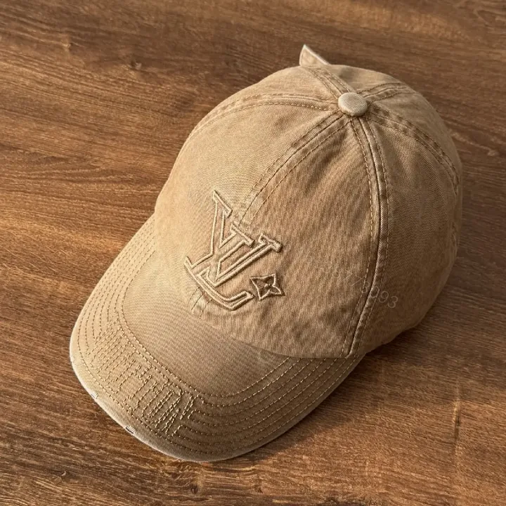 View 1 of Textured Cotton Cap – Neutral Sand, Subtle Logo, Structured Style
