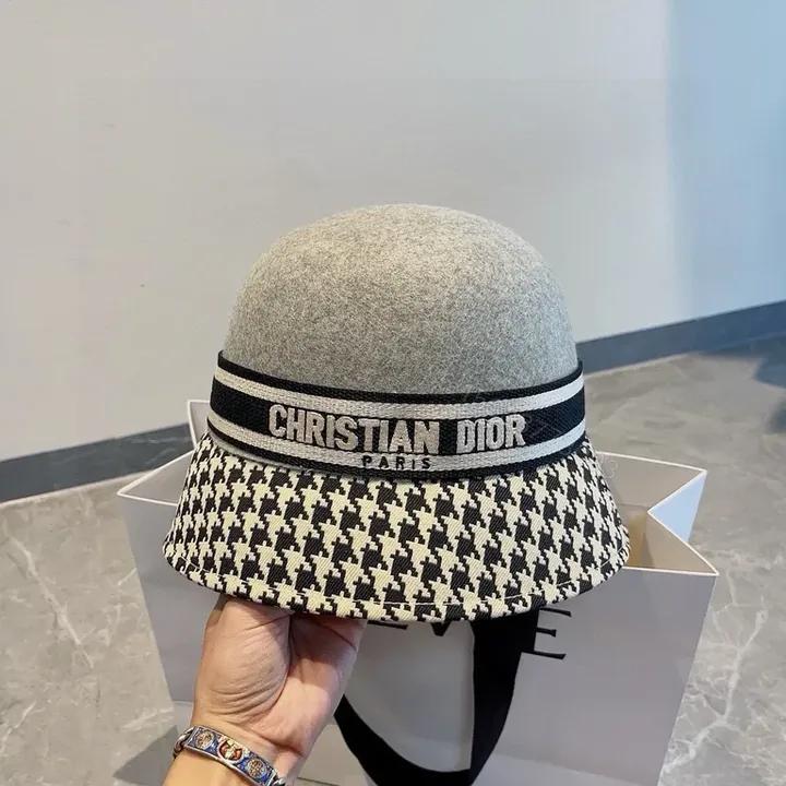View 1 of Chic Dior-Brand Textured Bucket Hat - Luxury Streetwear