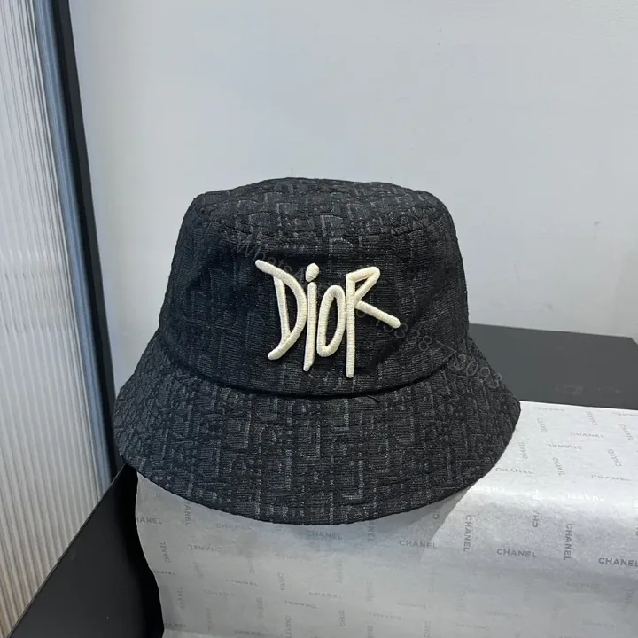 View 1 of Bold Denim Texture Bucket Hat with Designer-Inspired Embroidery