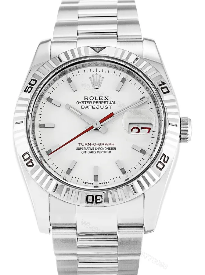 View 1 of Replica Rolex Datejust Turn-O-Graph White Dial 116264 36 mm