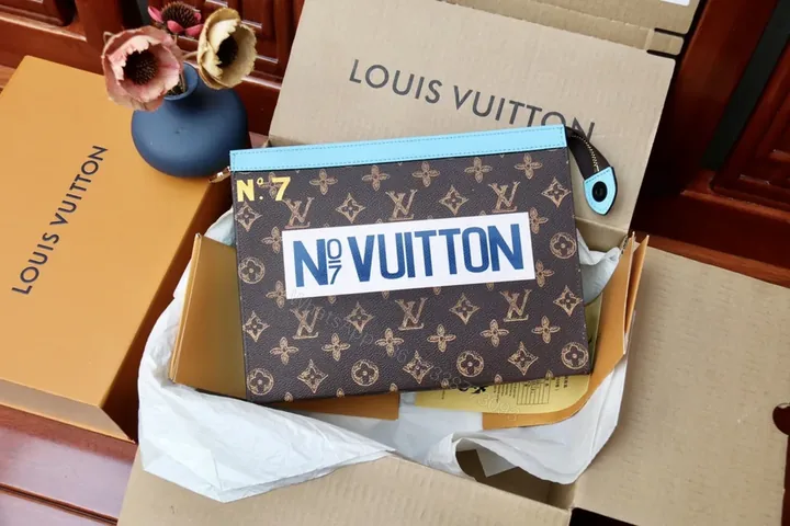 View 1 of Turquoise Trim Monogram Crossbody â€“ Luxe Everyday Bag