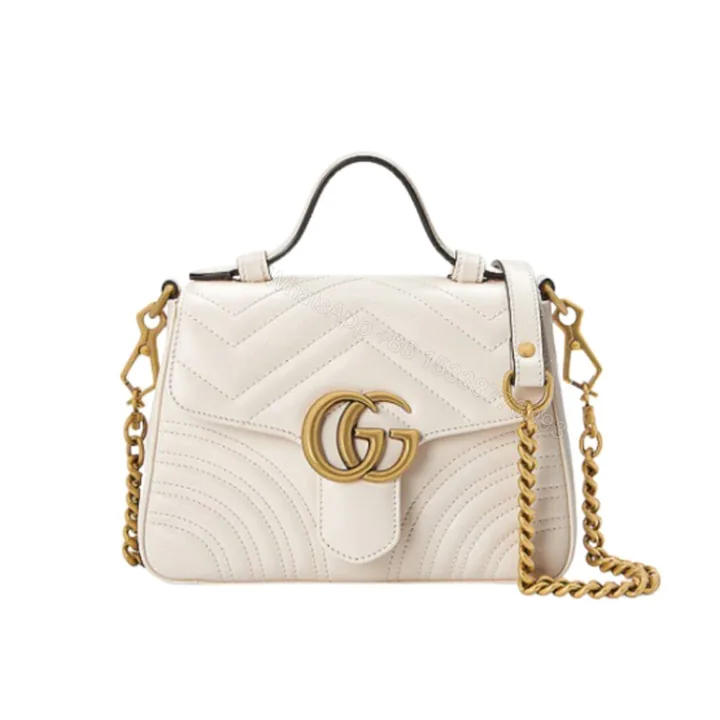 View 1 of Gucci GG Marmont Mini Top Handle Bag White 20Cm 547260 DTDIT 9022