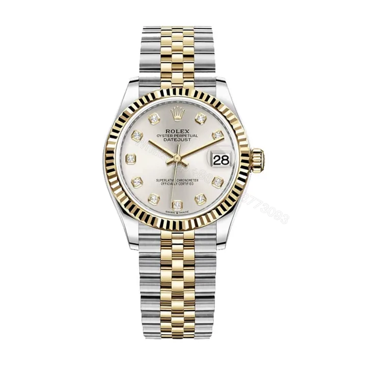View 1 of Rolex Datejust 31 278273 Super Clone : Two-Tone Steel and Yellow Gold Silver Diamond Dial