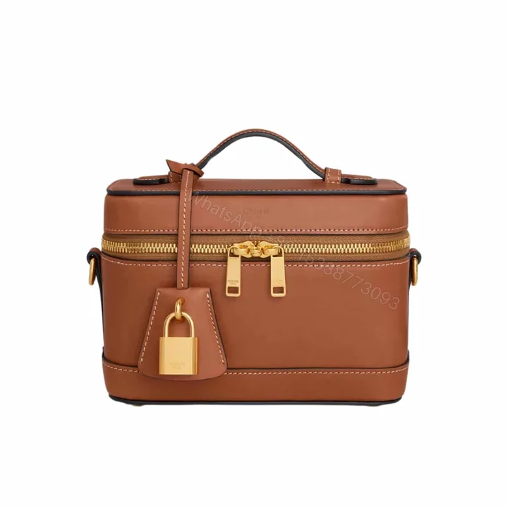 View 1 of CELINE VANITY IN SMOOTH SATINATED LEATHER TAN 19CM 119463BFN 04LU