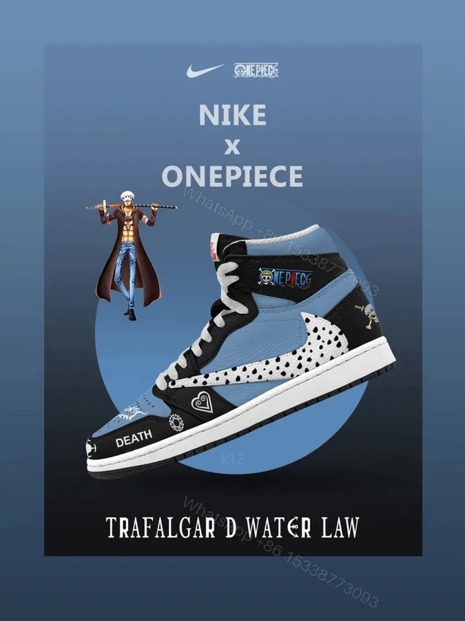 View 1 of Trafalgar D. Water Law V.2 Custom TS High Jordan 1