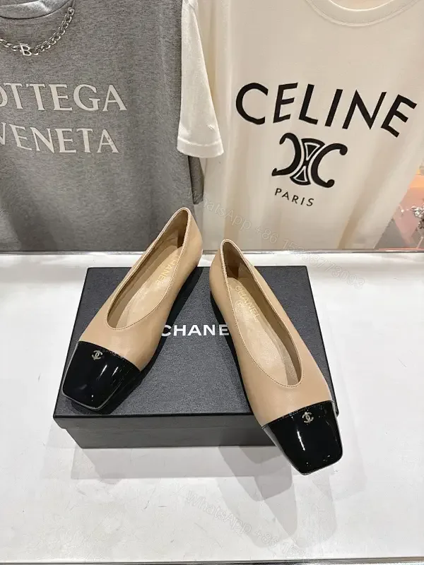 View 1 of Two-Tone Ballet Flats: Modern Chic Comfort & Style