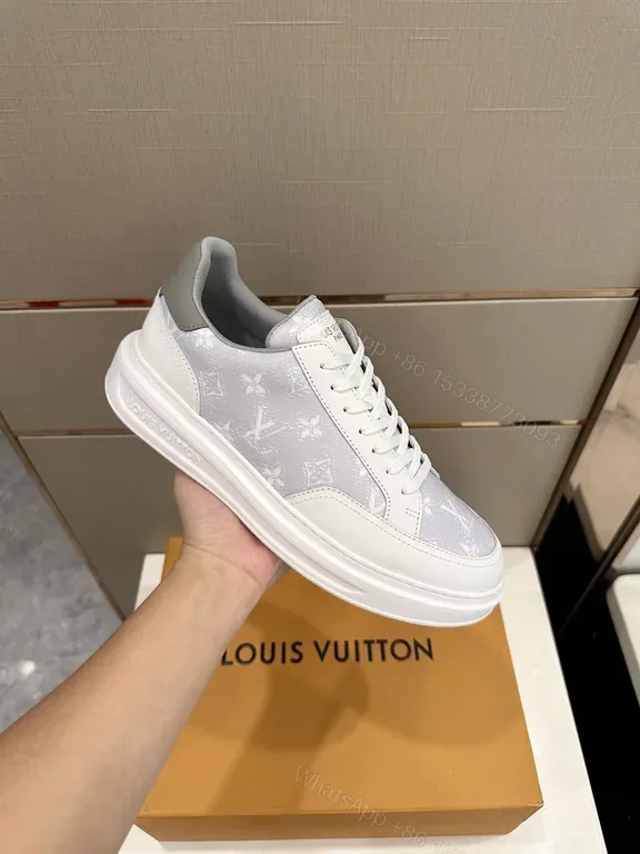 View 1 of Chic White Texture Sneakers: Premium Casual Luxe High-Top