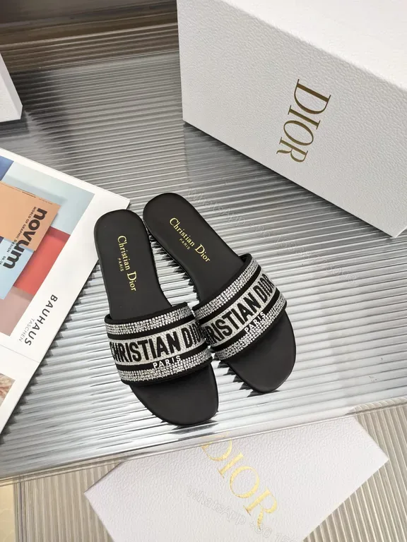 View 1 of Chic Dior Sparkle Slides: Luxury Everyday Footwear