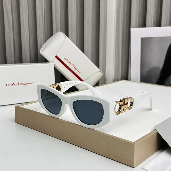 View 1 of Salvatore Ferragamo Cat-Eye Gancini White
