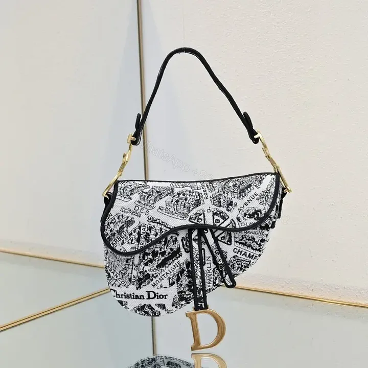 View 1 of Chic Map Mini Bag: luxe crossbody with gold hardware