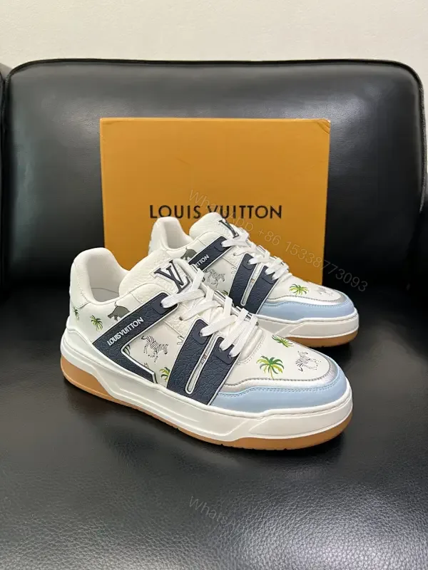 View 1 of Island Luxe Trainer: Premium Leather, Palm-Trim Sneakers