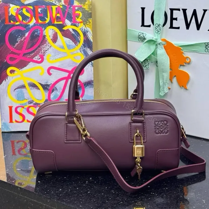 View 1 of 高仿Loewe*Amazona系列7240橫版手提包酒紅色免檢版