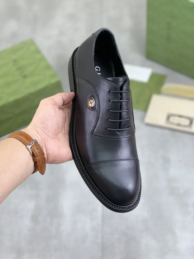 View 1 of Gucci高仿男士黑色皮鞋霧面簡約款式百搭必備