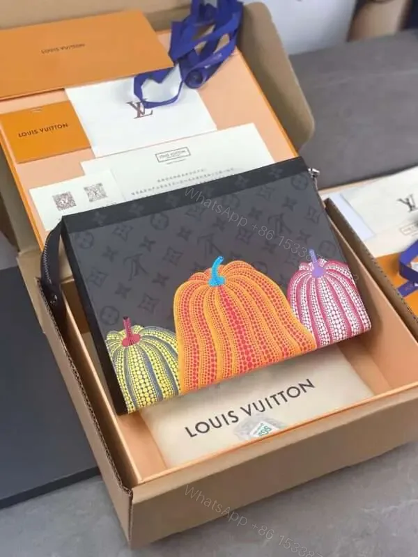View 1 of Louis Vuitton LV Pochette Clutch Bag Pumpkin Pattern 26cm
