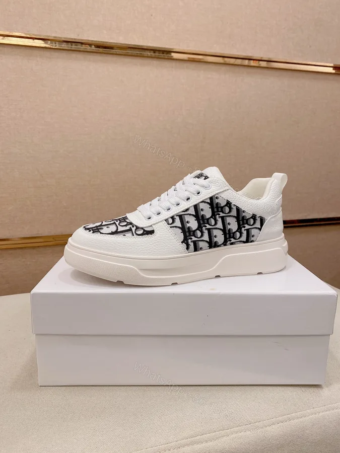 View 1 of Dior 一比一 Oblique帆布低筒休閒鞋 白色經典老花百搭款