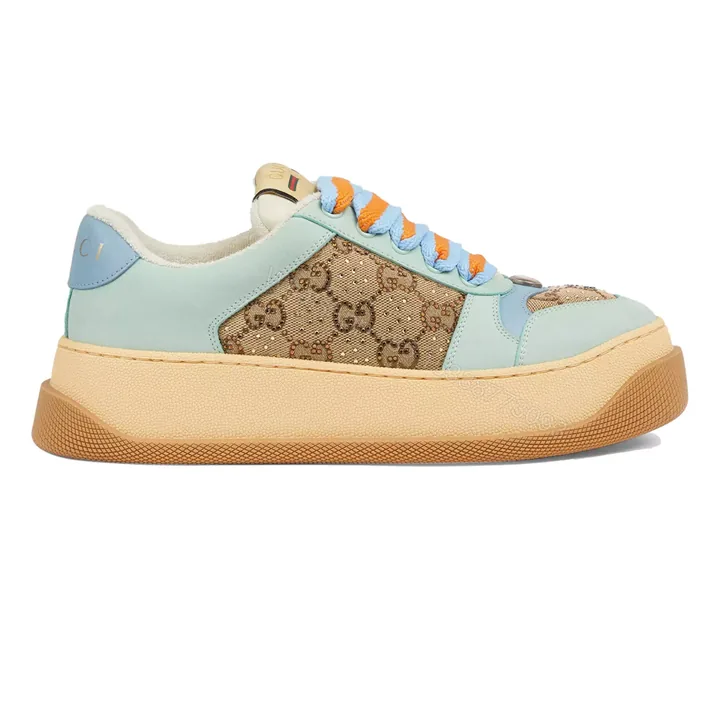 View 1 of GUCCI SCREENER TRAINER SNEAKERS CAMEL AND EBONY GG CANVAS – GC169