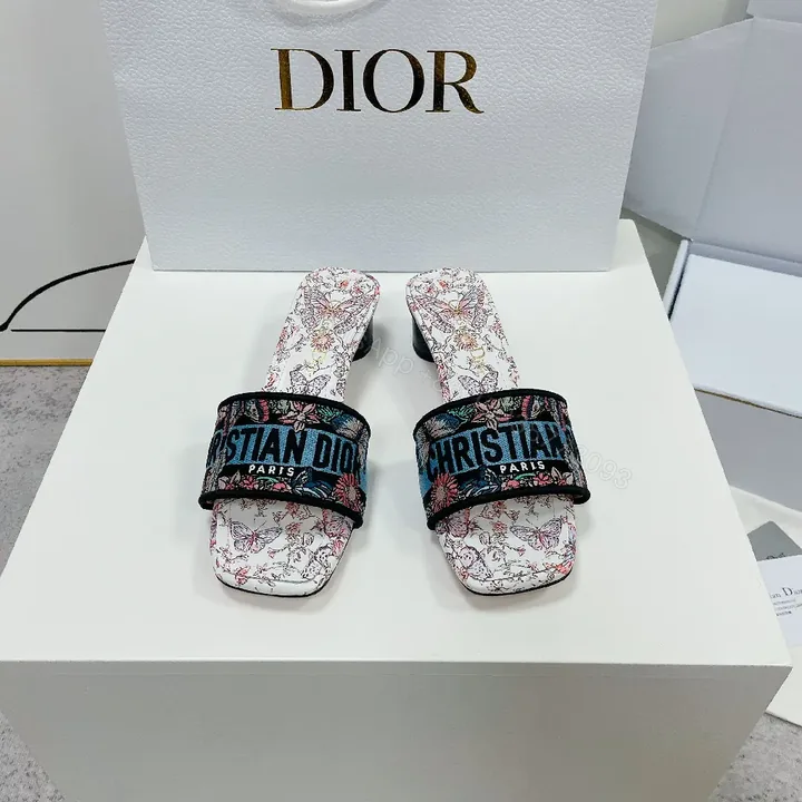 View 1 of Floral Slides + Satin Strap + Luxe Couture + Signature Logo Slide