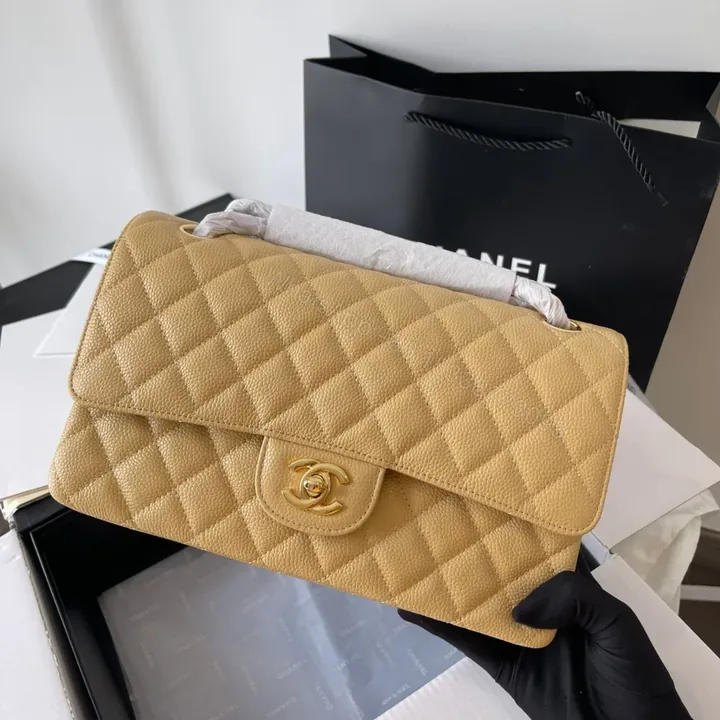 View 1 of Chanel Medium Classic Hangdbags Cowhide Yellow 25.5cm