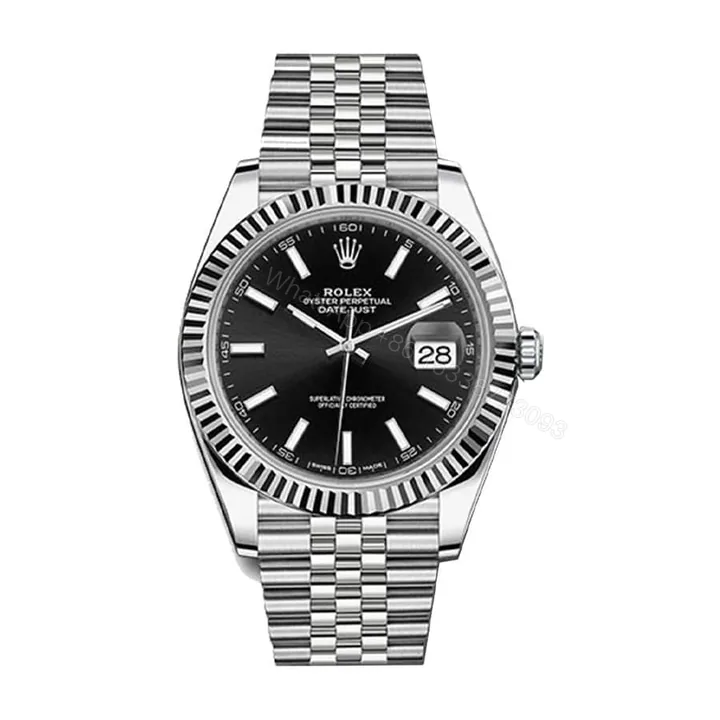View 1 of Rolex DateJust Black Dial Stainless Steel 41MM Swiss Replica