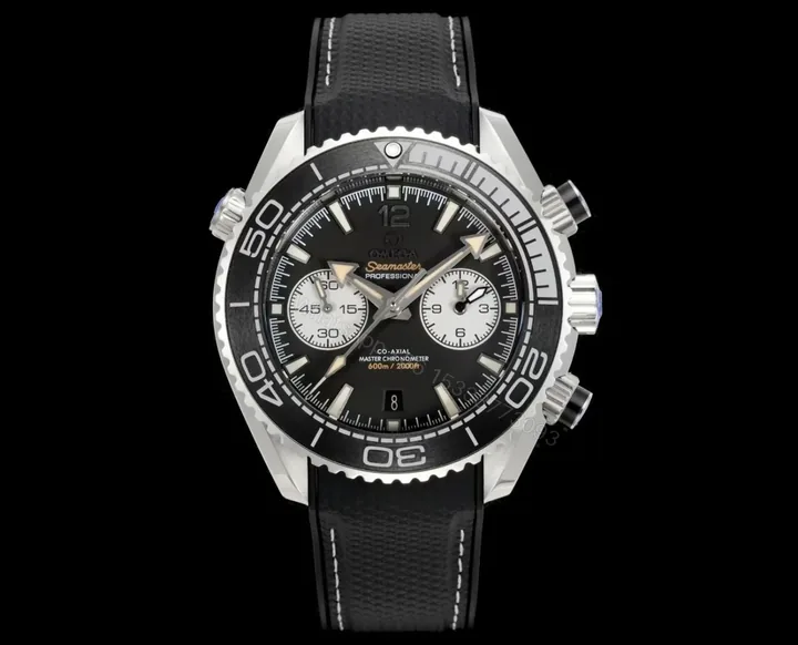 View 1 of Omega Seamaster Planet Ocean 600M Chronograph 45.5mm Beige Dial Burgundy Ceramic Bezel Rubber Strap Automatic OMG-PO600-CHRONO-21532465109001-RUBBER
