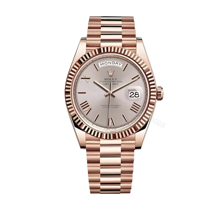 View 1 of Rolex Day-Date 228235 AR Rose Gold Wrapped Rhodium Dial Replica