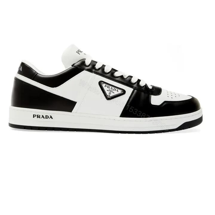View 1 of DOWNTOWN LEATHER SNEAKERS IN WHITE AND LACQUER BLACK- PRD008