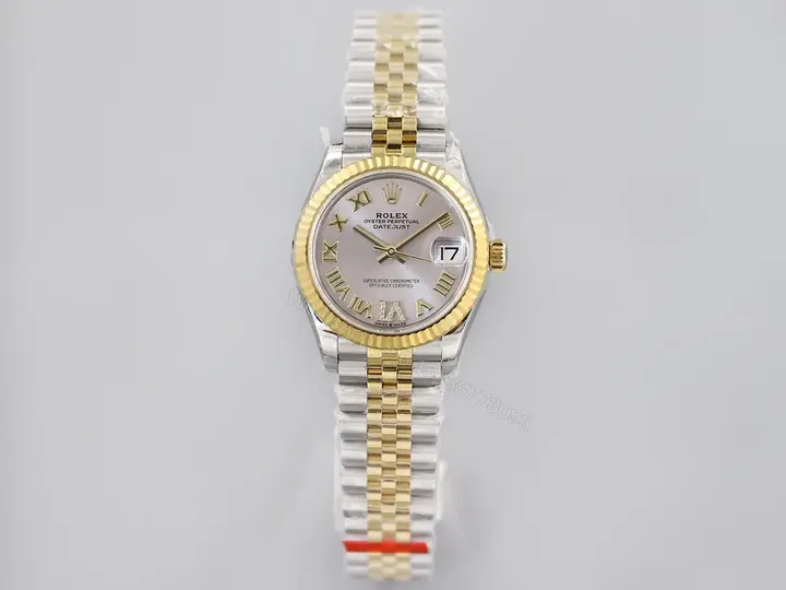 View 1 of Rolex Datejust 31 Stainless Steel Yellow Gold Fluted Grey – Roman Jubilee Dial 278273-0018