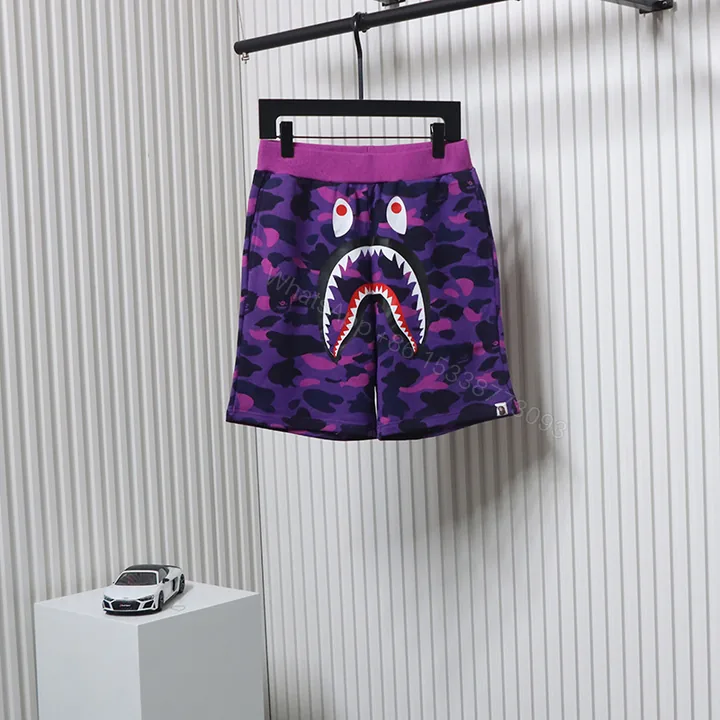 View 1 of Bape Camo Shark Shorts Purple