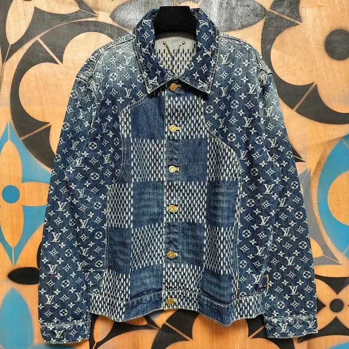 View 1 of Denim Patchwork Jacket: Monogram Texture, Everyday Luxe