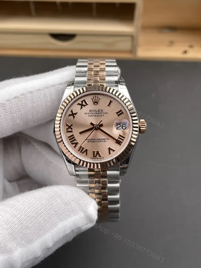 View 1 of Rolex Datejust 31 Rolesor Everose Fluted Jubilee Pink Roman 178271-0068