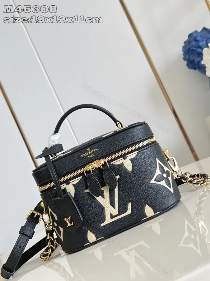 View 1 of Monogram Crossbody: Structured Pebble Leather, Gold Hardware