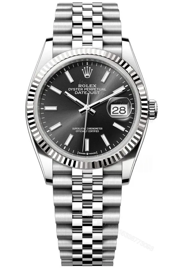 View 1 of Rolex Datejust M126334-0006 Black Dial 1:1 Replica Jubilee 36MM 3235 Movement Super Clone Watch