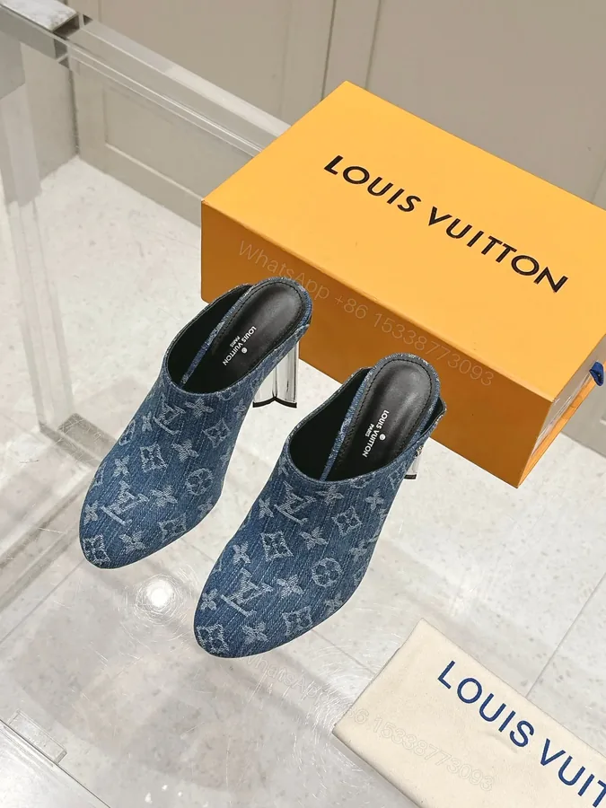 View 1 of LV Women Blue Denim Mules