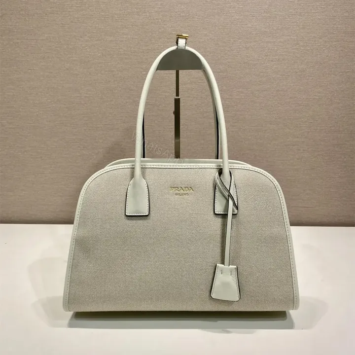 View 1 of 高仿Prada*Oversize系列1BG572織物手提包白色中號免檢版