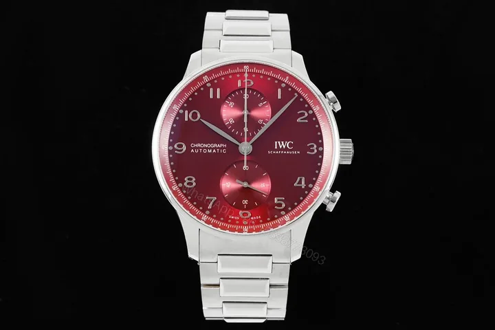 View 1 of IWC Portugieser Red Replica 41MM Premium Chronograph Steel Bracelet Edition IW3716-19